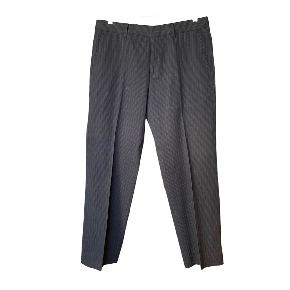 ARMANI EXCHANGE A/X Dress Pants Pinstriped Gray Black Flat Front Cotton 33R